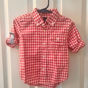 NWOT baby gap plaid hot pink shirt size 12-18 months